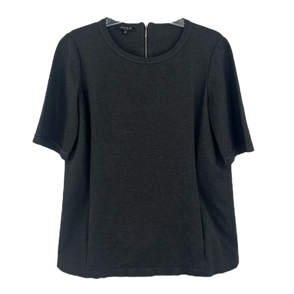 Lafayette 148 pullovers Short Sleeve With Pockets Dark Grey Top SZ M